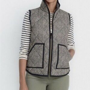 J.CREW Women's Excursion Black Herringbone Vest Size XS